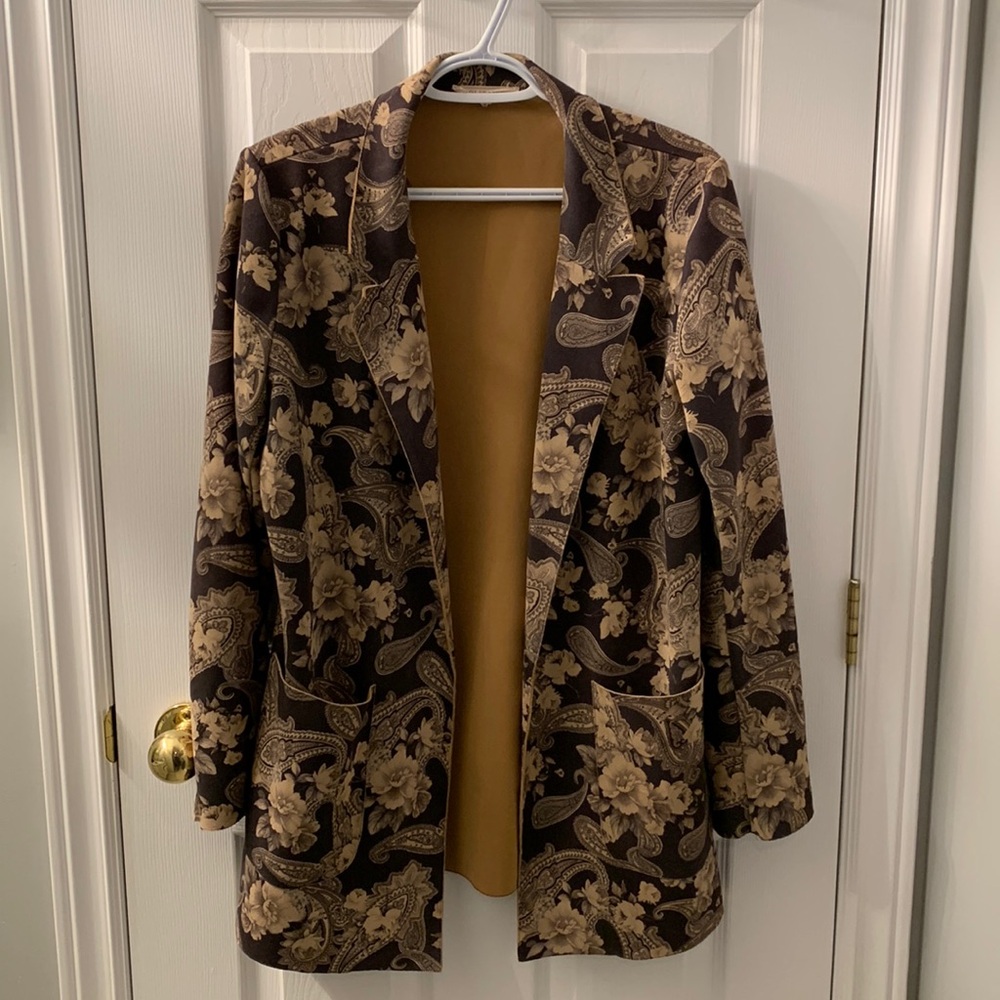 Solitare Vintage Style Floral Paisley Blazer Jacket . Size M